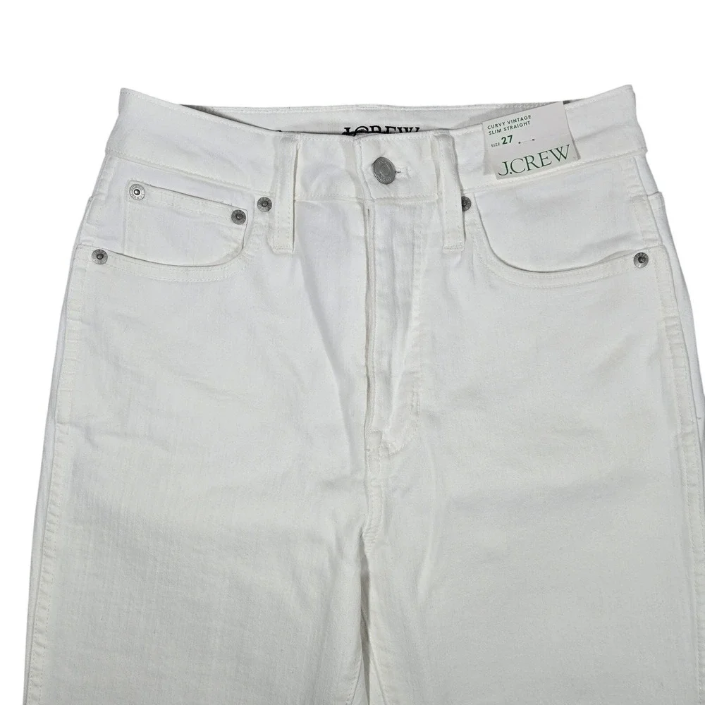 J. Crew Curvy Vintage Slim Straight Jeans White Size 27‎ Style BP494